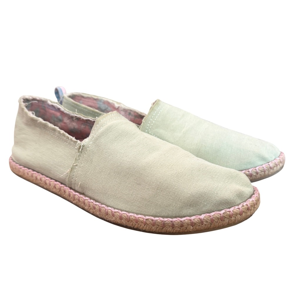 Vionic Beach Laguna Slip On Espadrille Cotton Canvas Loafer Light‎ Green Shoe 11